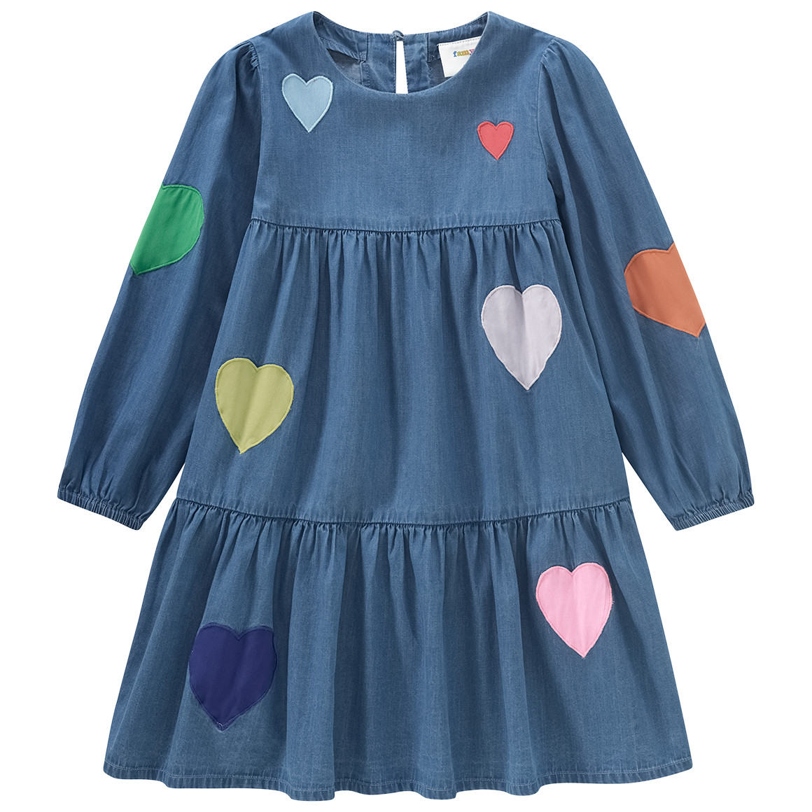 Meisjes jurk in denim look