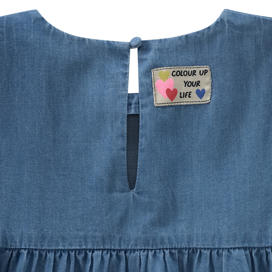 Meisjes jurk in denim look