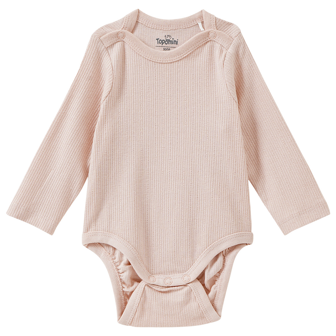2 Baby Langarmbodys mit Rippstruktur