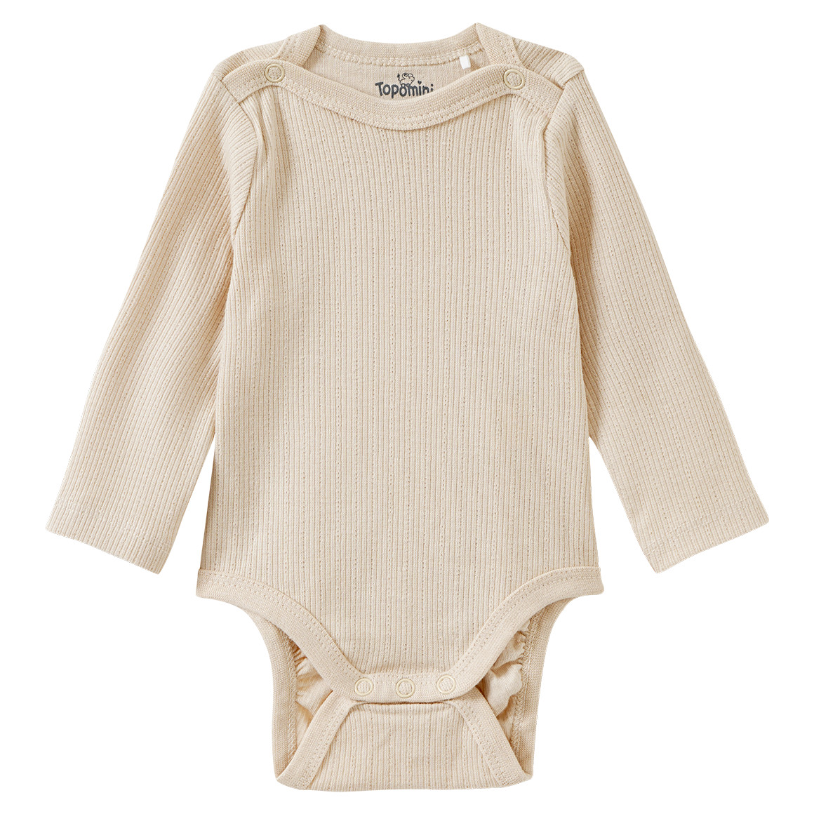 2 Baby Langarmbodys mit Rippstruktur