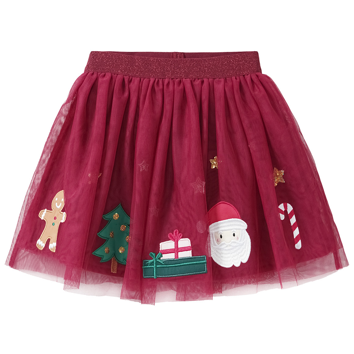 Meisjes kerstrok met applicaties