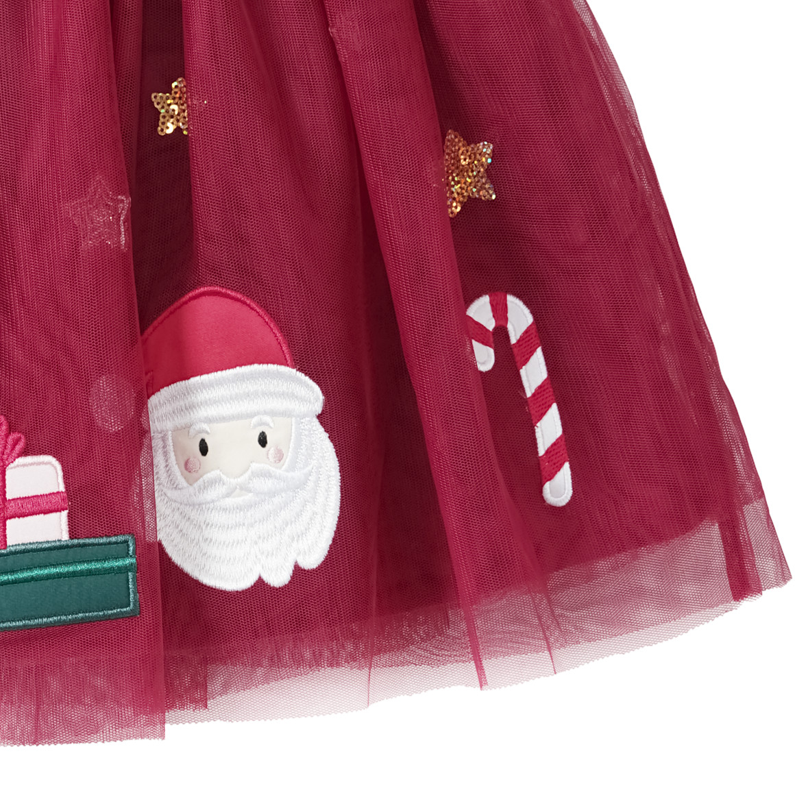 Meisjes kerstrok met applicaties