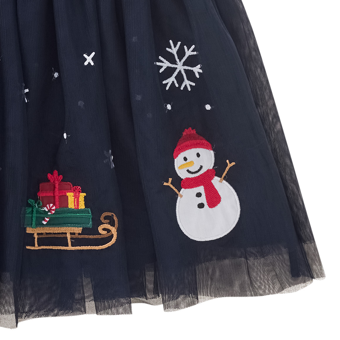 Meisjes kerstrok met applicaties