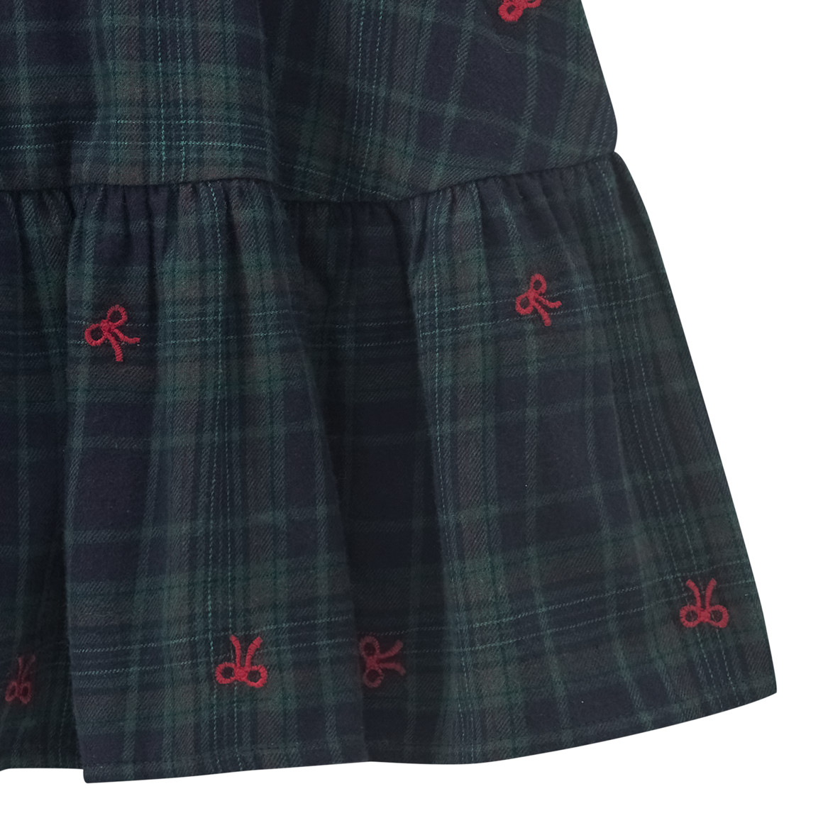 Meisjes kerstrok met borduursel