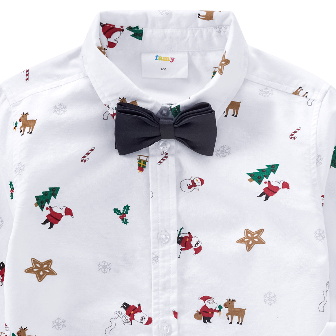 Jongens' kerstshirt met strikje