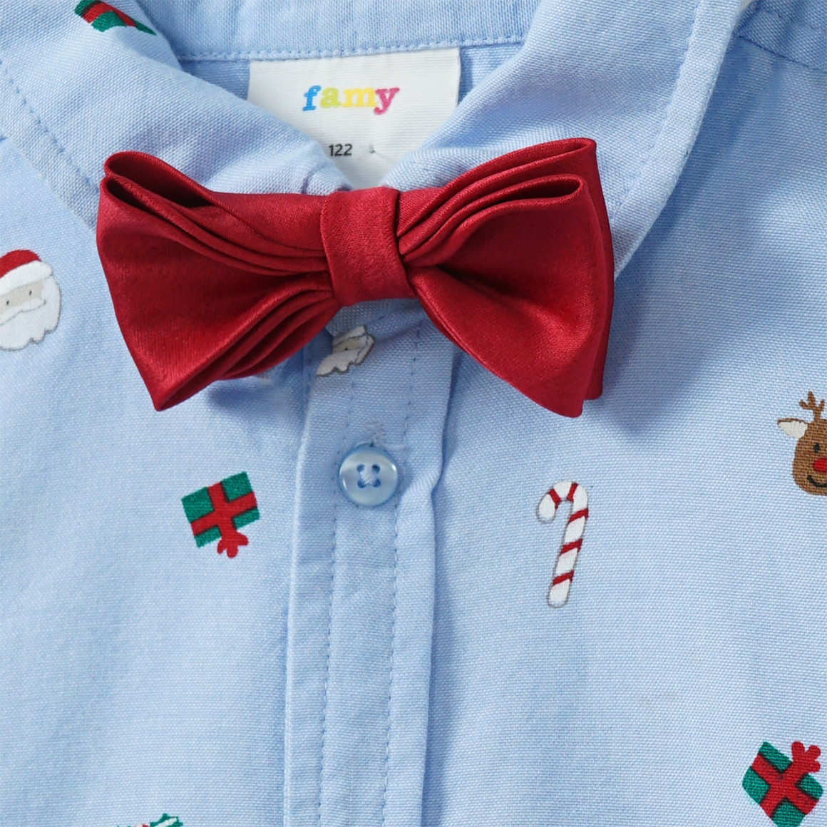 Jongens' kerstshirt met strikje