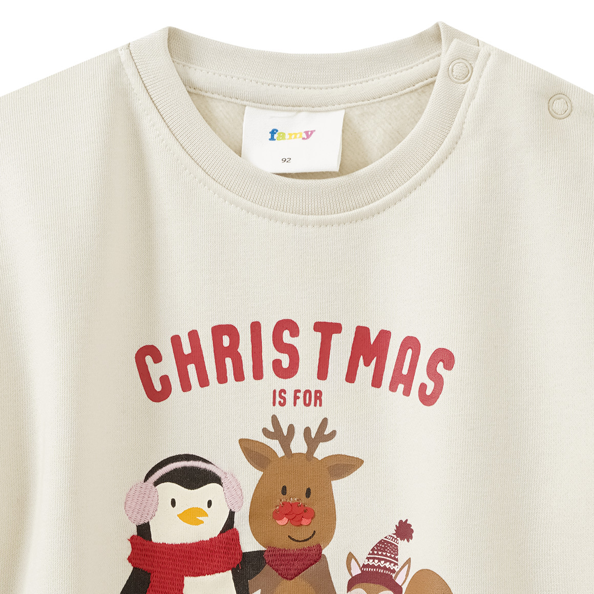 Baby kersttrui met print