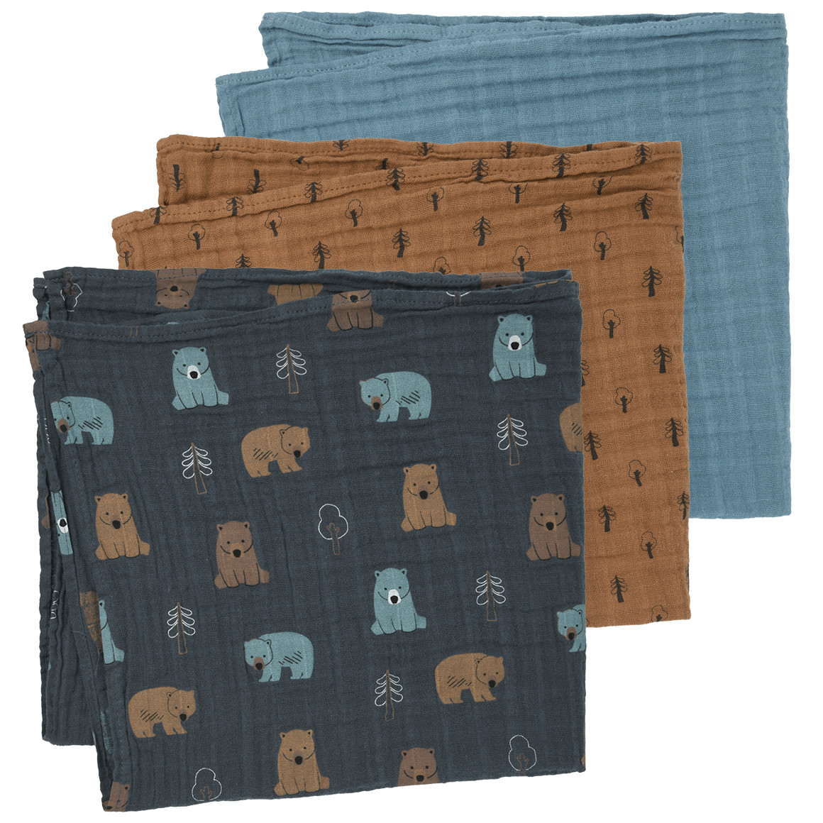 3 neteldoeken met verschillende motieven