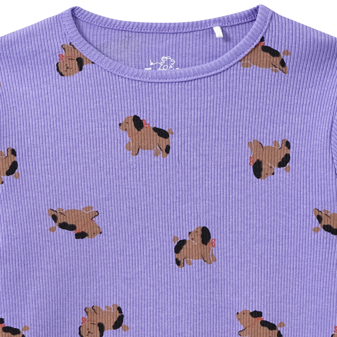 Meisjeshemd met lange mouwen en dog all-over