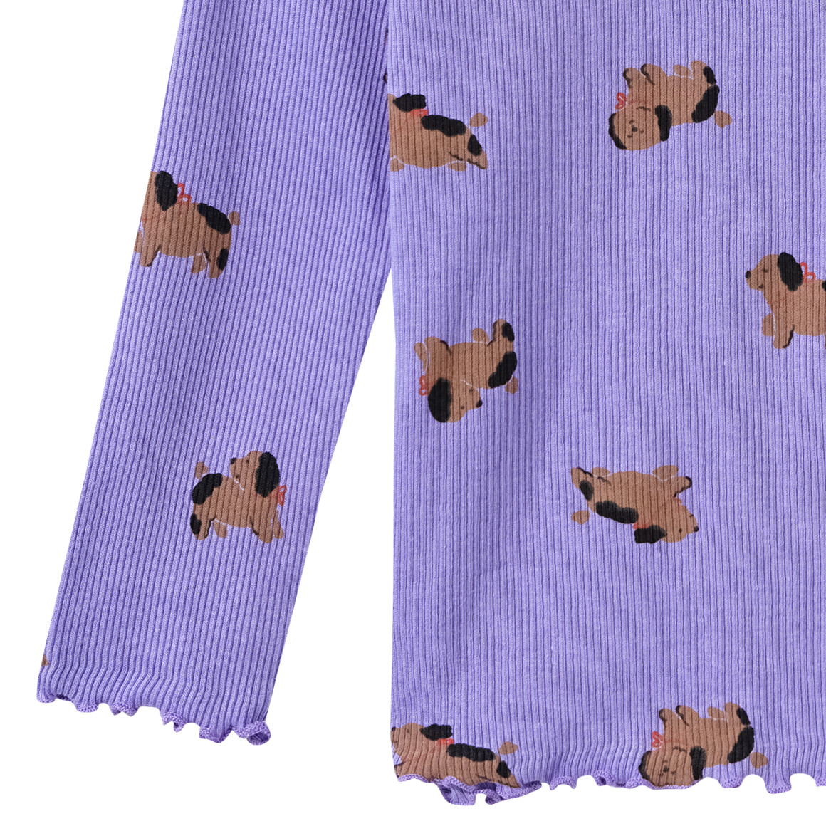 Meisjeshemd met lange mouwen en dog all-over