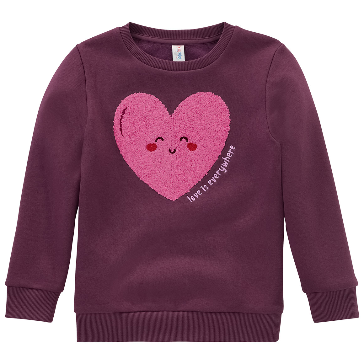 Meisjes sweater met hart applicatie