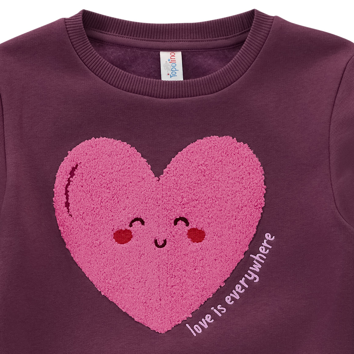 Meisjes sweater met hart applicatie