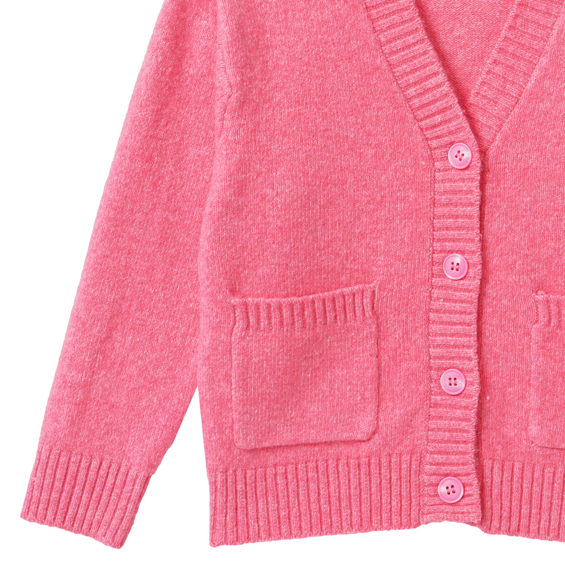 Fijn gebreid vest voor meisjes, enkelkleurig