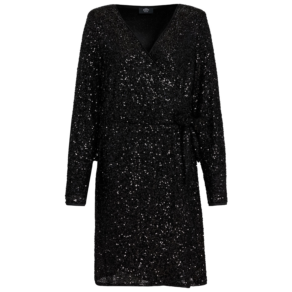 Damen Paillettenkleid  in Wickel-Optik