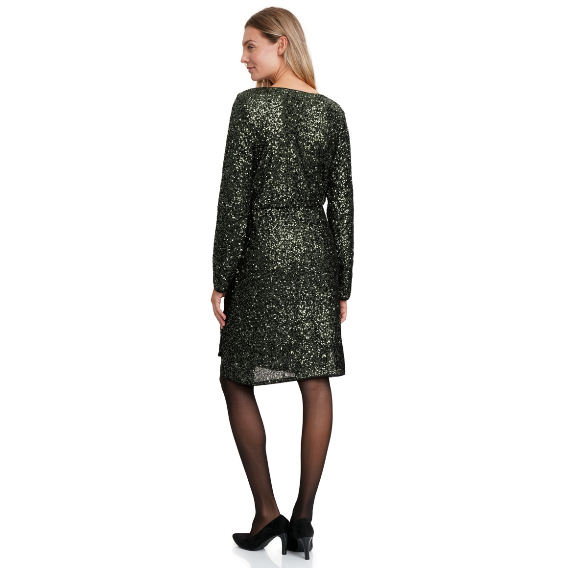 Damen Paillettenkleid  in Wickel-Optik