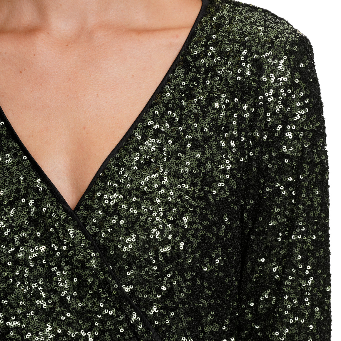Damen Paillettenkleid  in Wickel-Optik
