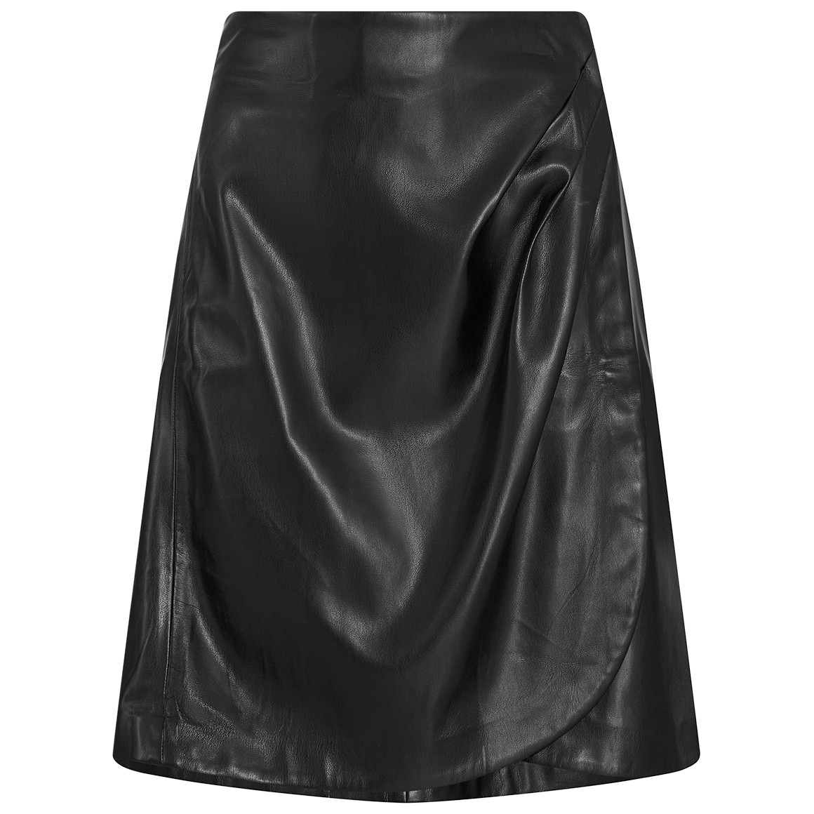 Dames wikkelrok in lederlook