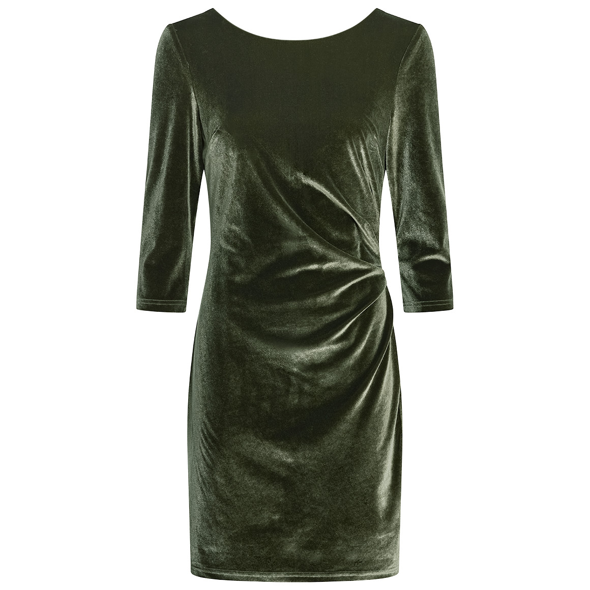 Dames fluwelen jurk met 3/4 mouwen