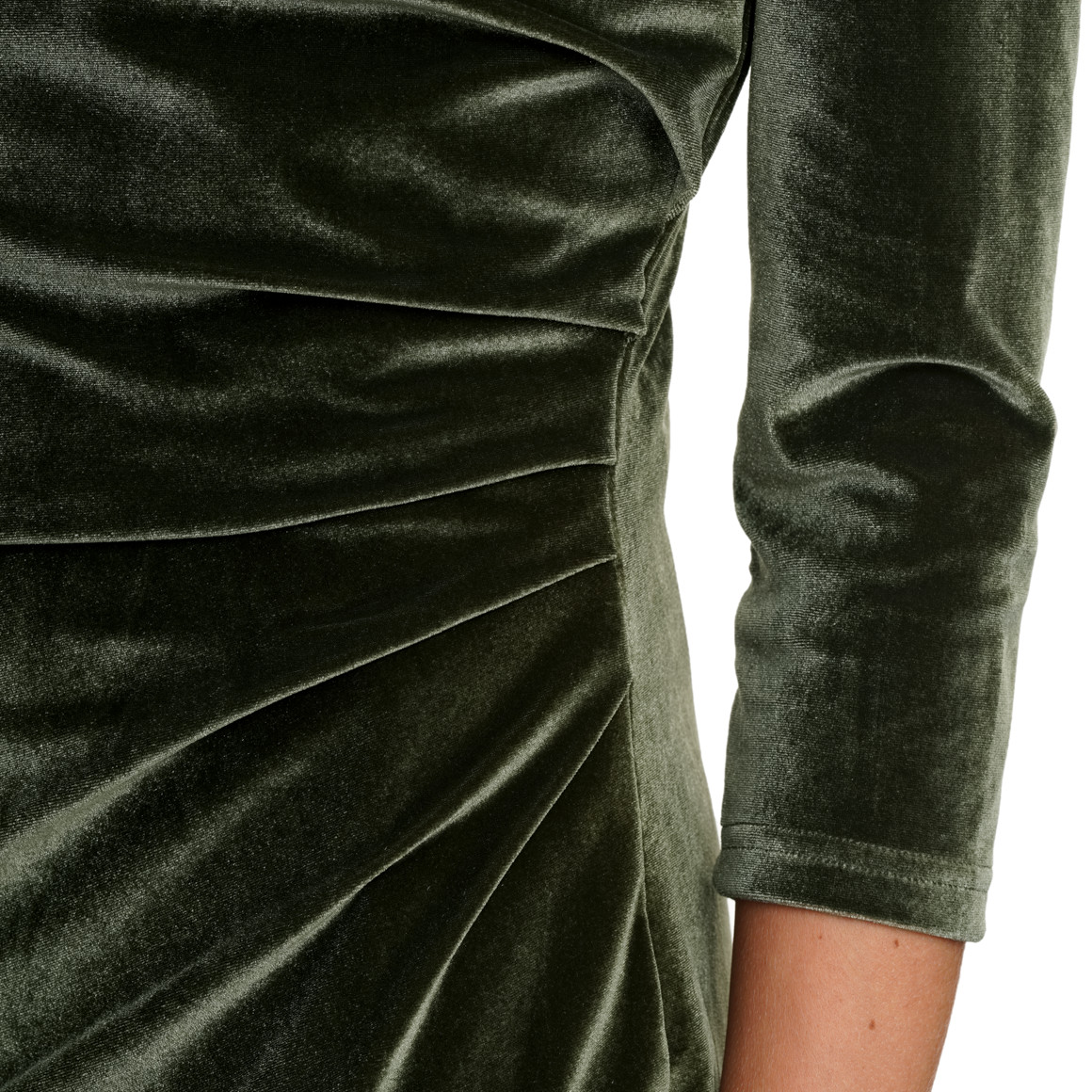 Dames fluwelen jurk met 3/4 mouwen