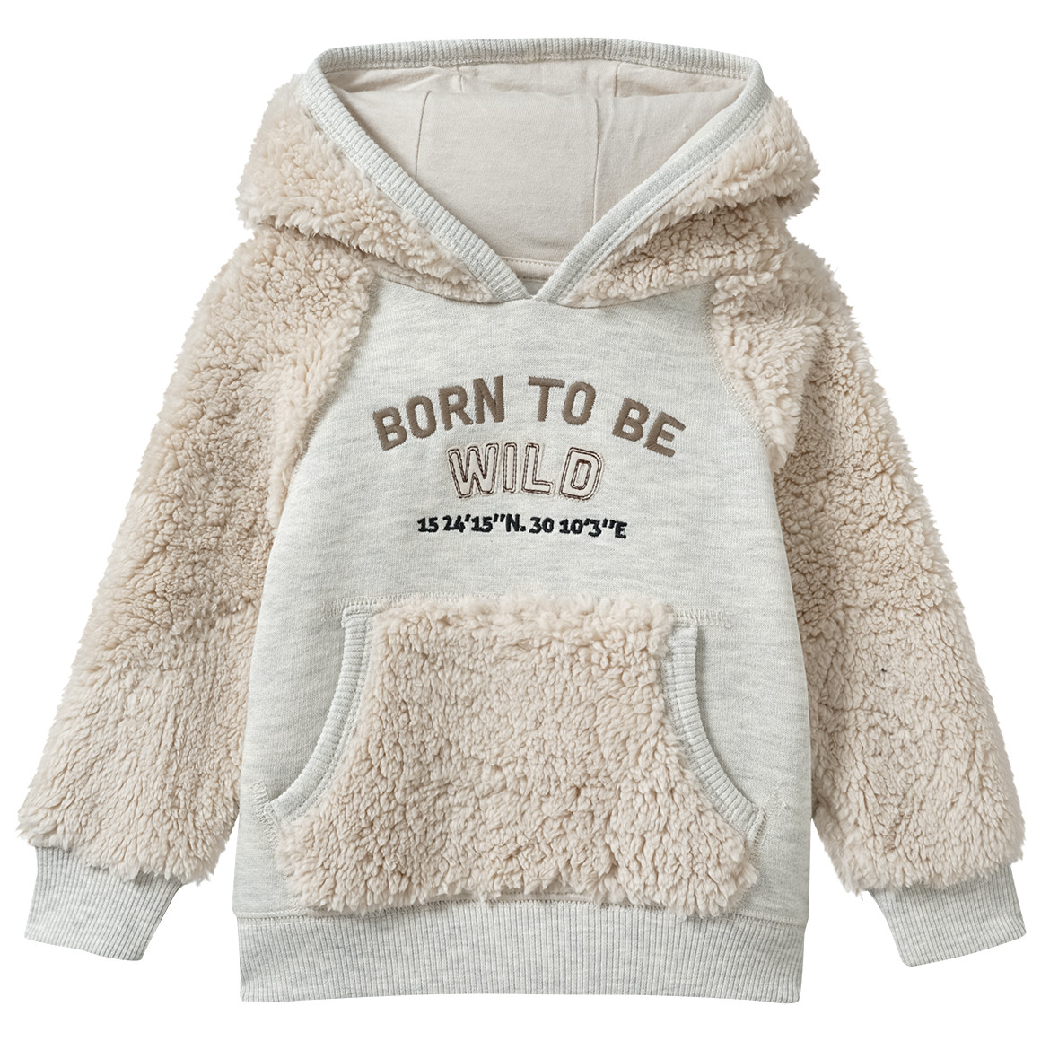 Jungen Hoodie mit Teddyplüsch