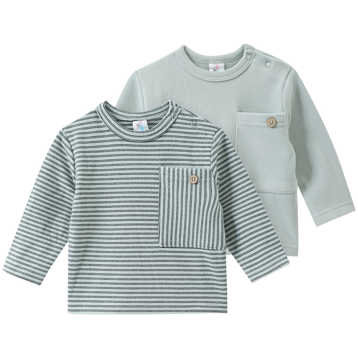 2 Newborn Fleeceshirts mit Brusttasche