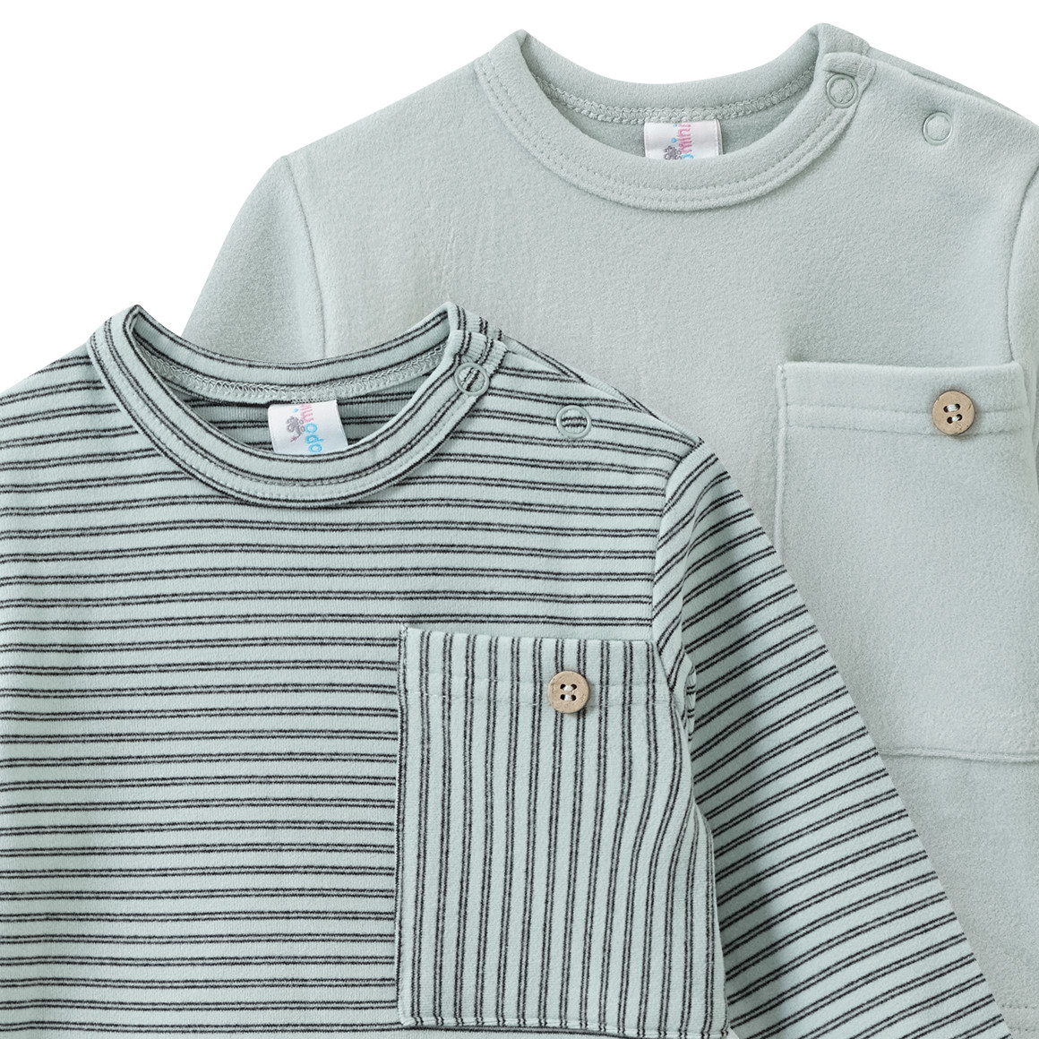 2 Newborn Fleeceshirts mit Brusttasche