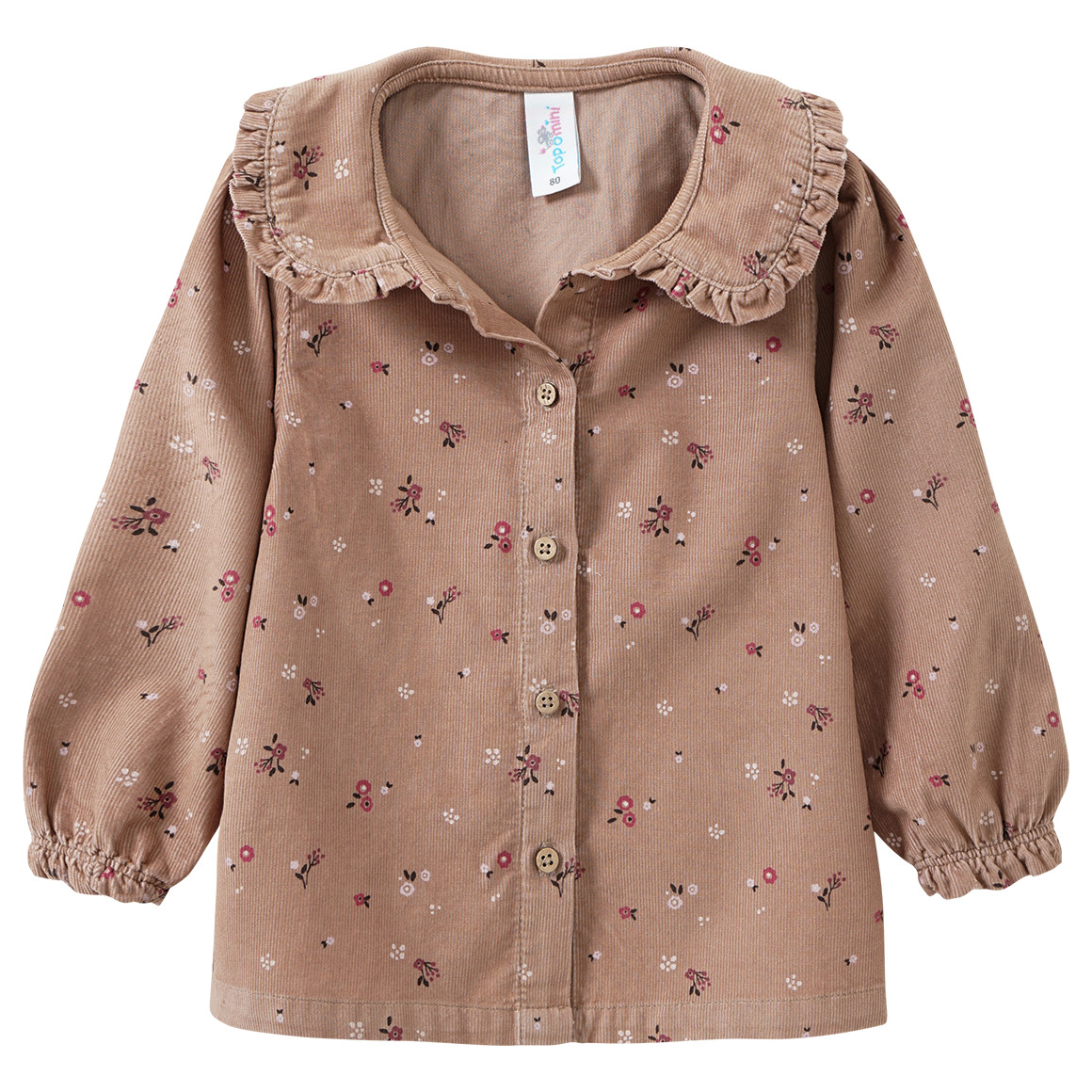 Blouses van babykatoen met bloemen all-over