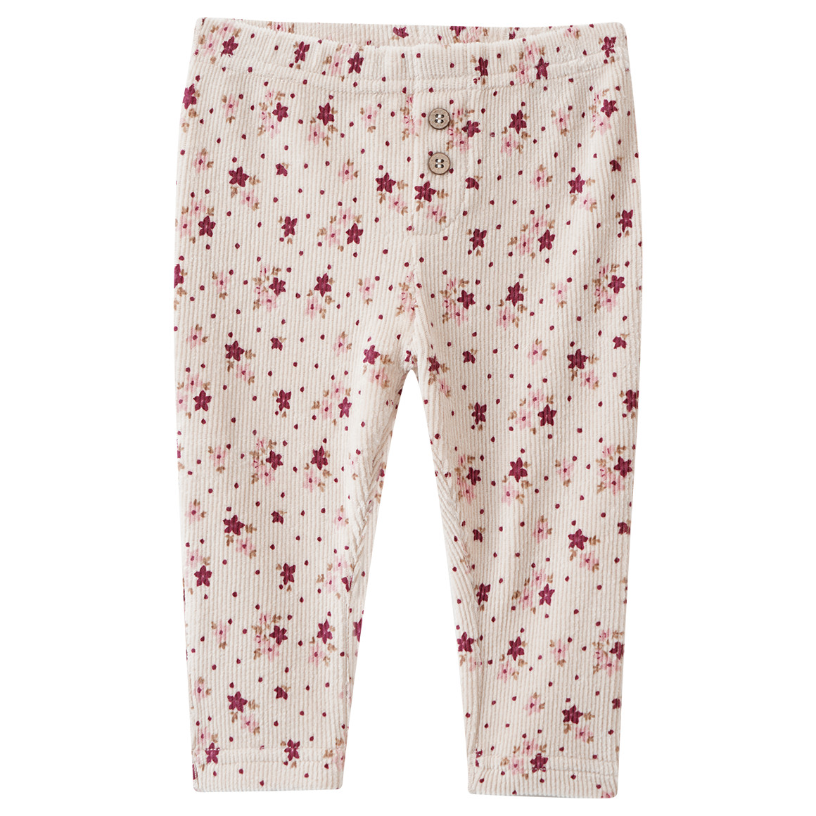 Baby corduroy legging met bloemen