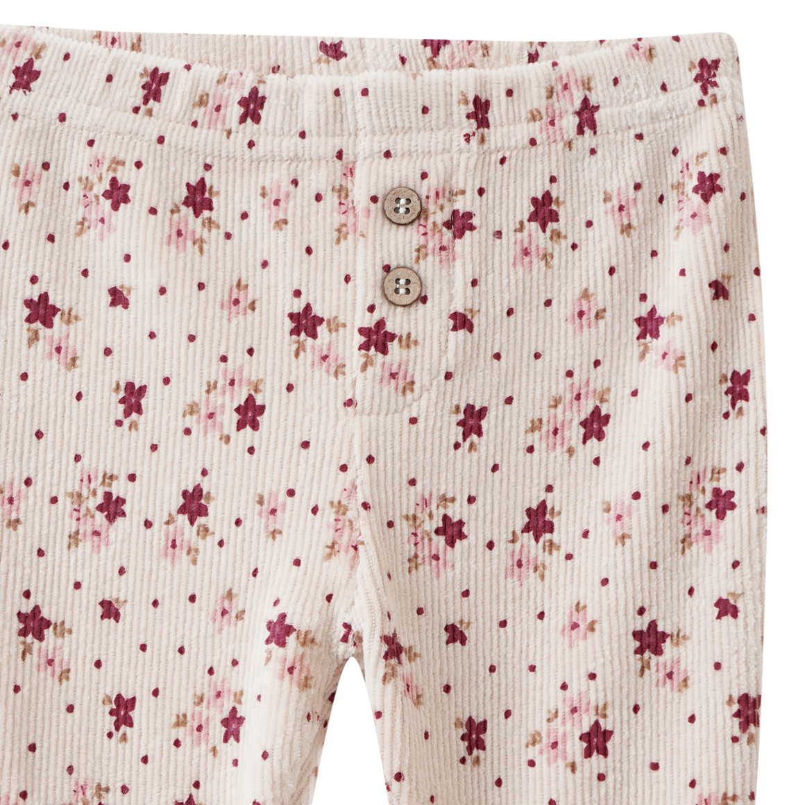 Baby corduroy legging met bloemen