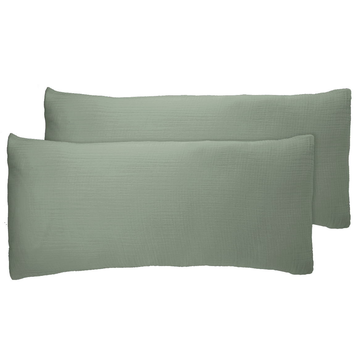 2 mousseline kussenslopen 40 x 80 cm