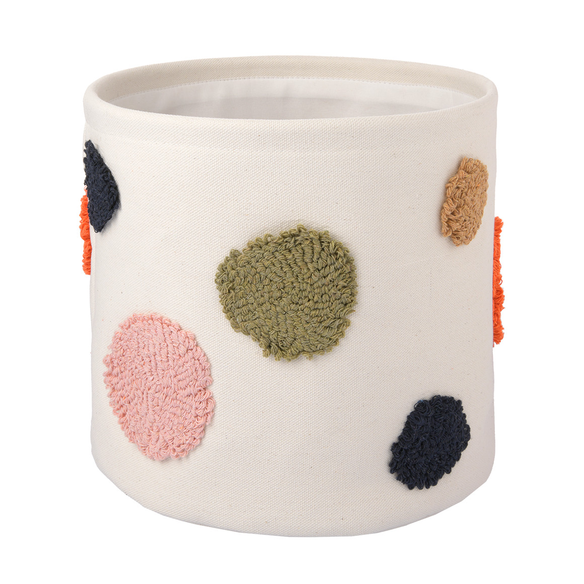 Kleine opbergmand met kleurrijke stippen