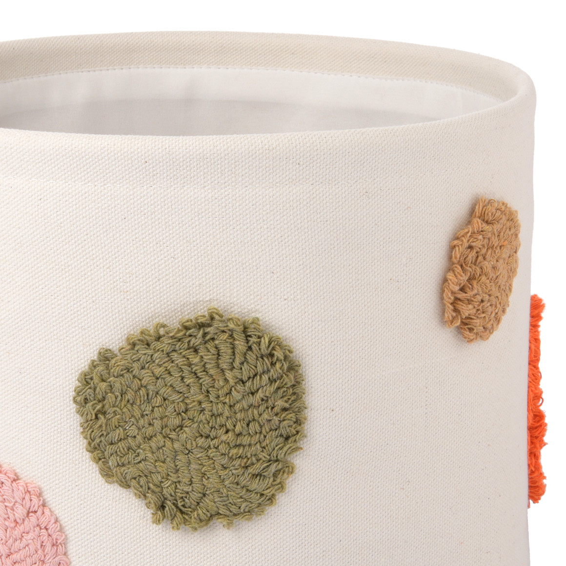 Kleine opbergmand met kleurrijke stippen