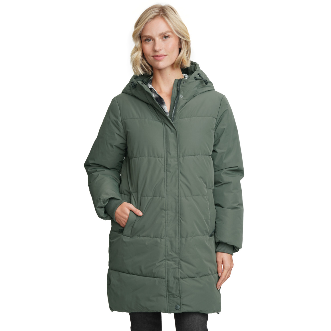 Damen Steppmantel mit Kapuze