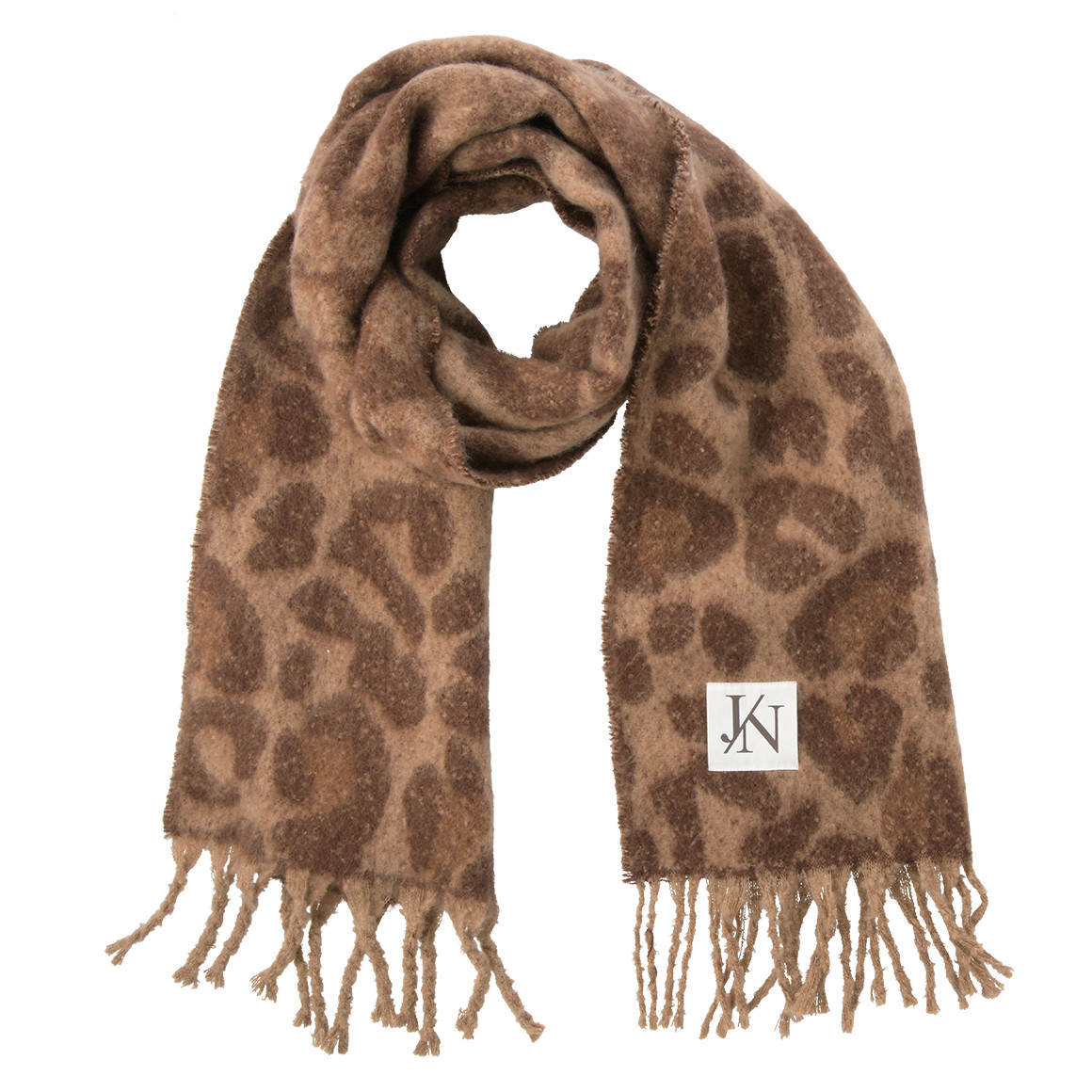 Dameswintersjaal met leopatroon