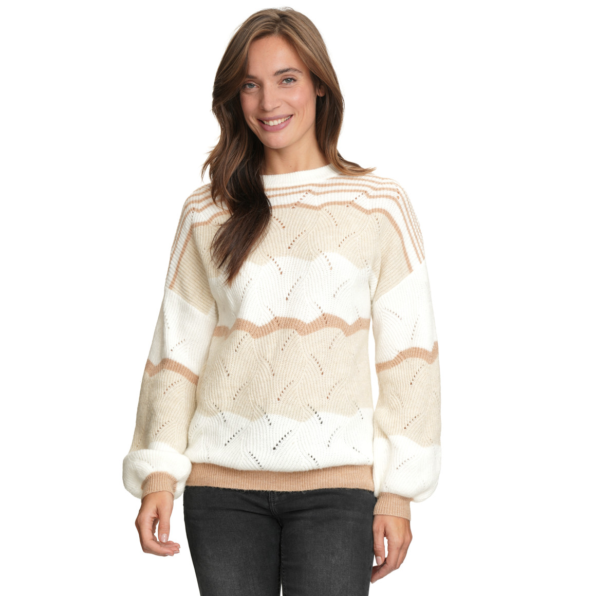 Gebreide damestrui met all-overmotief