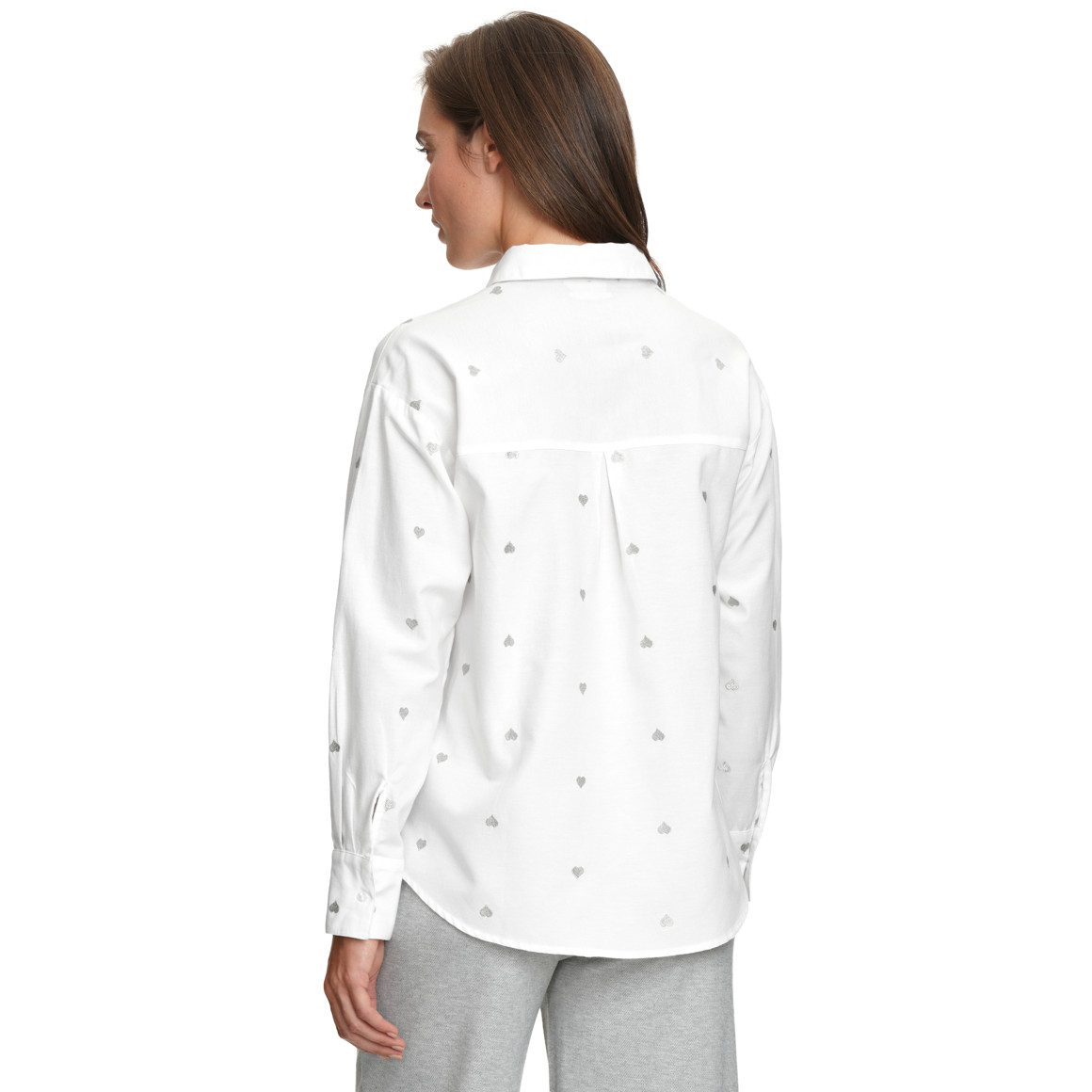 Dames blouse met hartjesborduursel