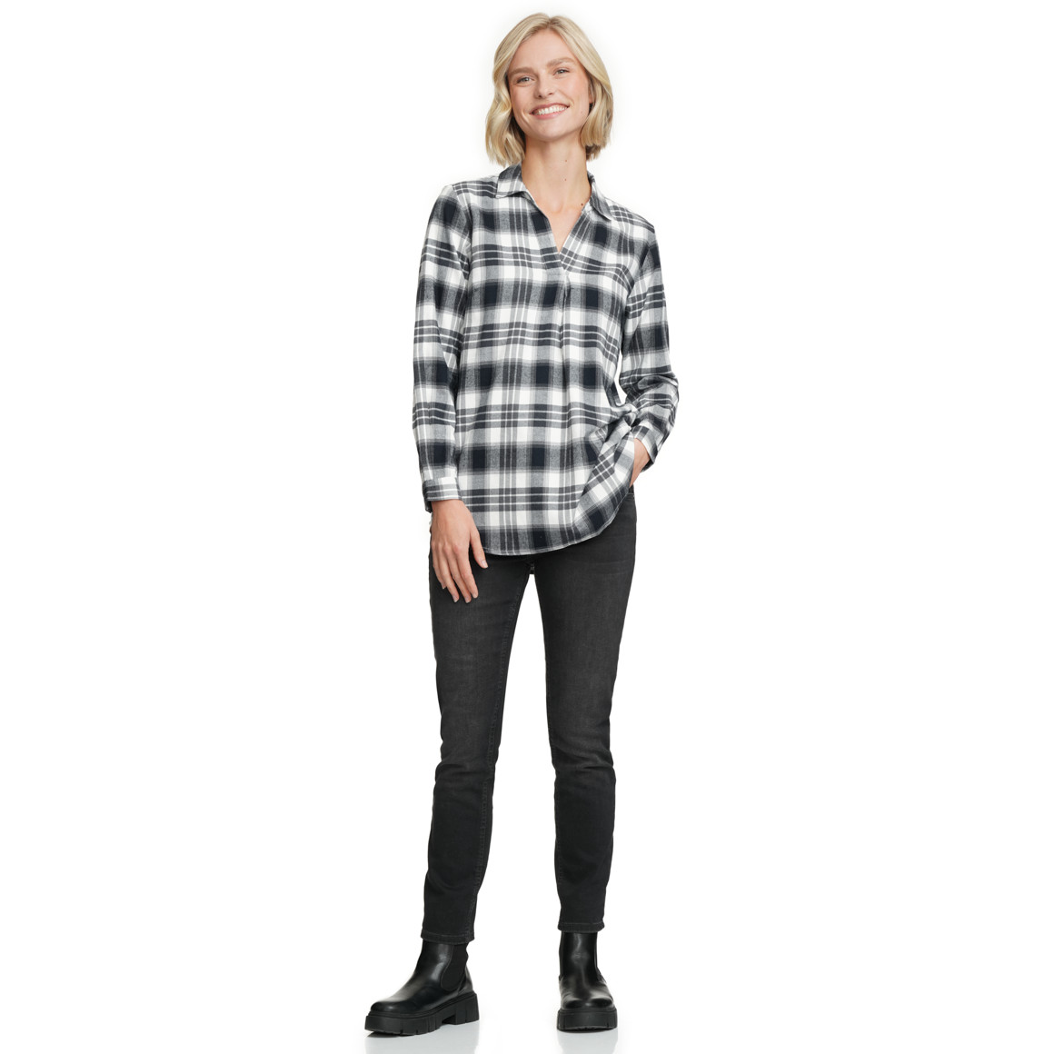 Damesblouse met ruitjesmotief
