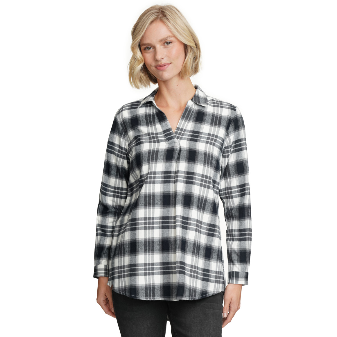 Damesblouse met ruitjesmotief
