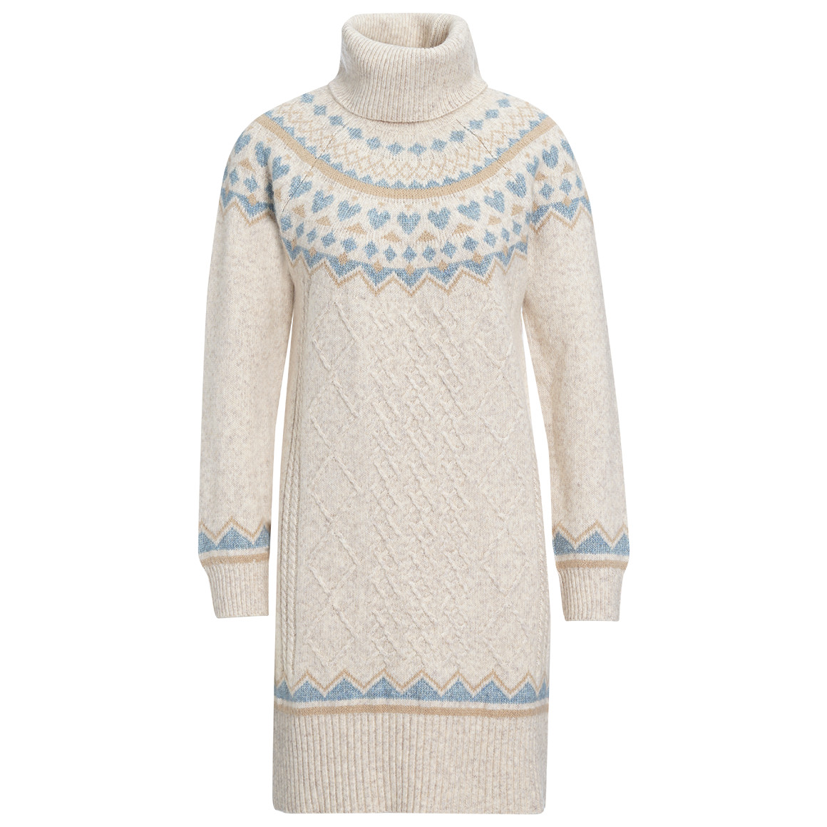 Gebreide damesjurk met Noors patroon