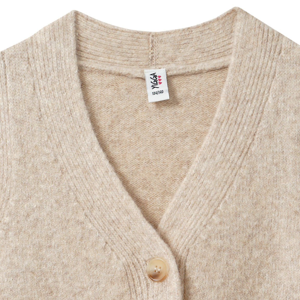 Meisjes gebreid vest met knopen