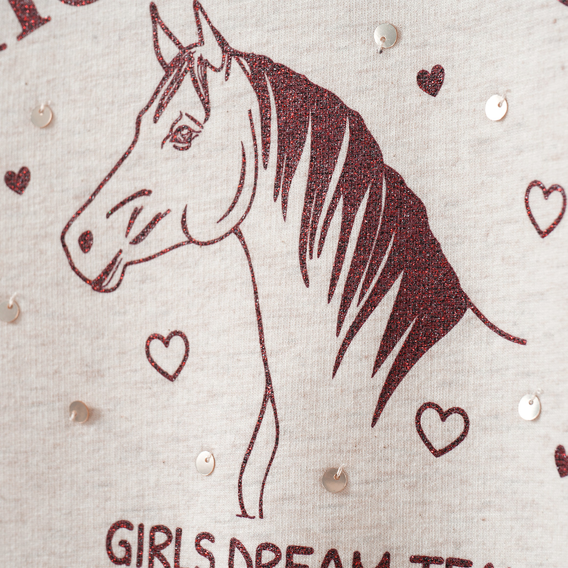 Mädchen Langarmshirt mit Pferde-Print