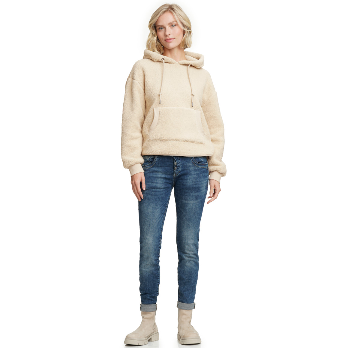 Dames hoodie gemaakt van teddy pluche