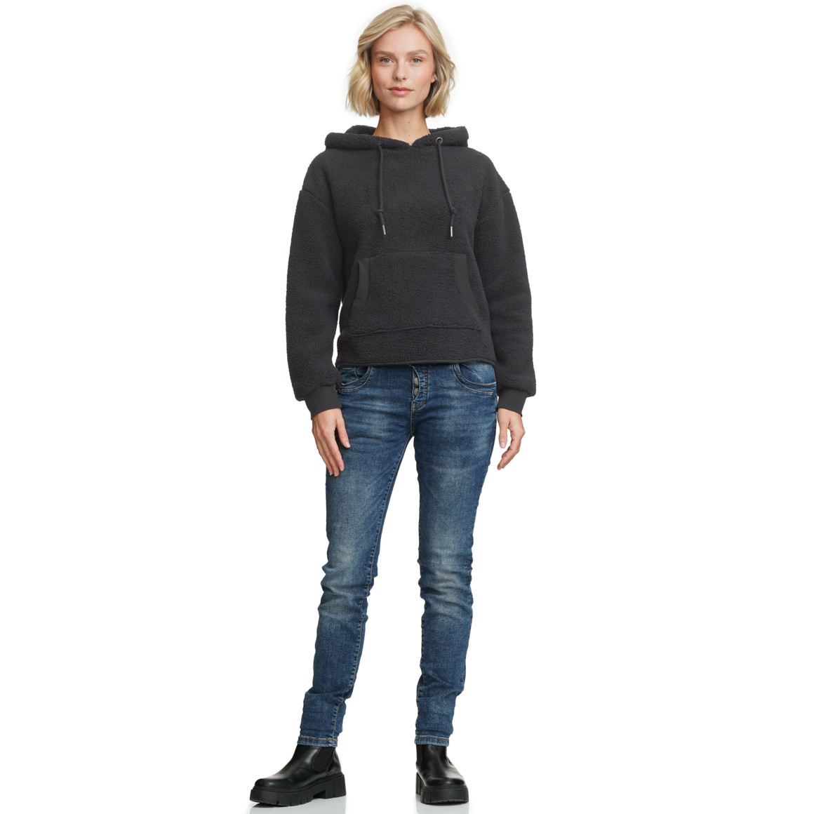 Dames hoodie gemaakt van teddy pluche