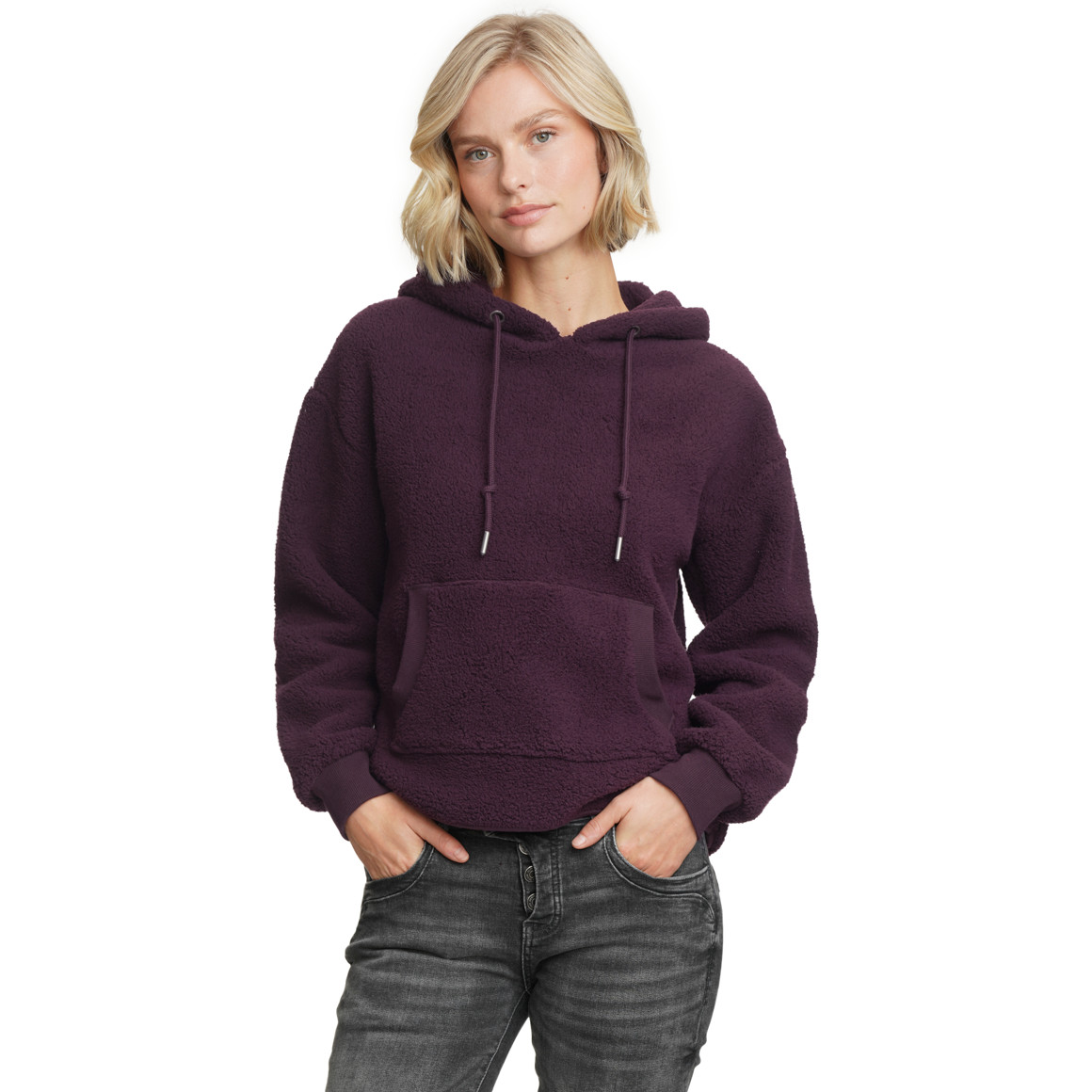 Dames hoodie gemaakt van teddy pluche