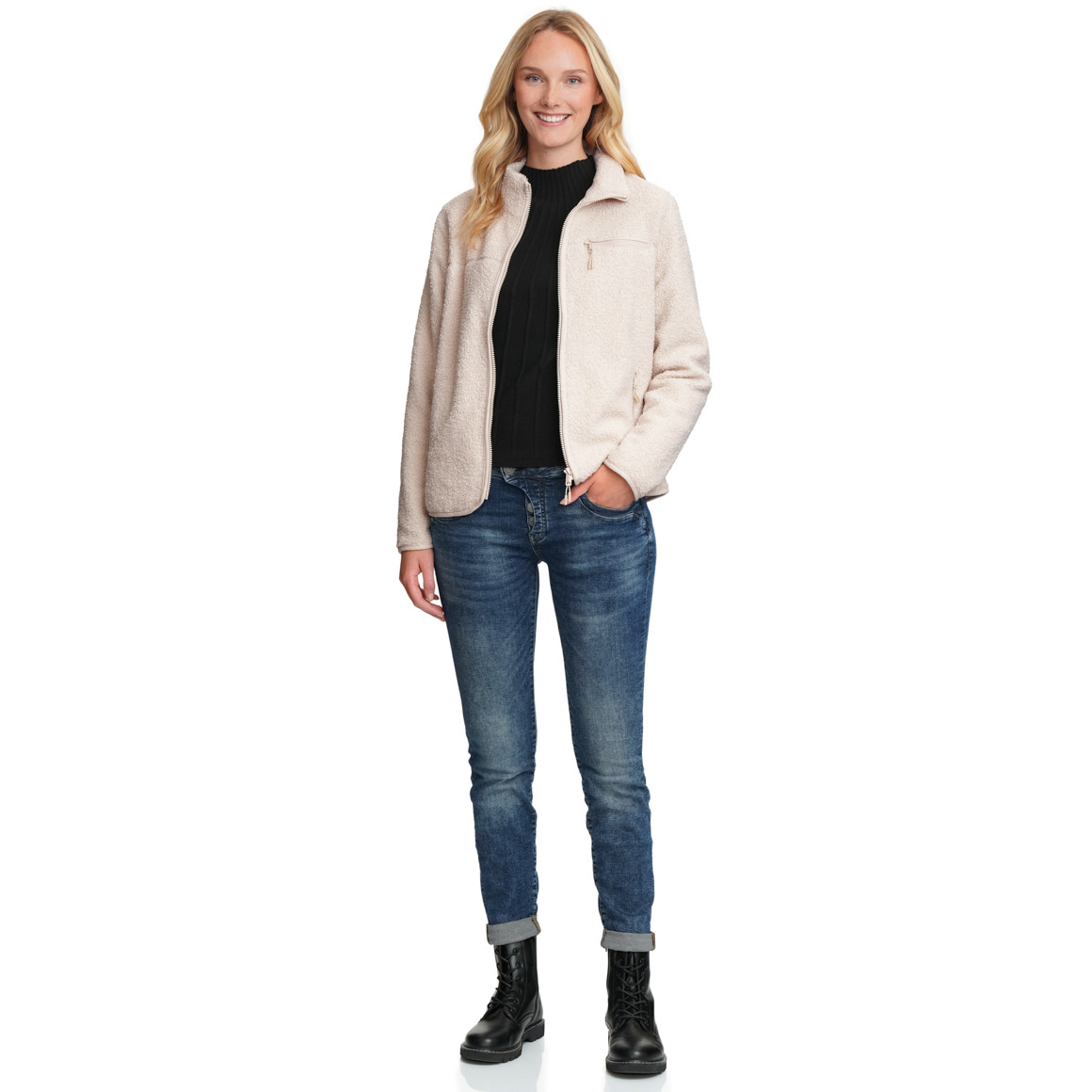 Damen Teddyjacke mit Stehkragen