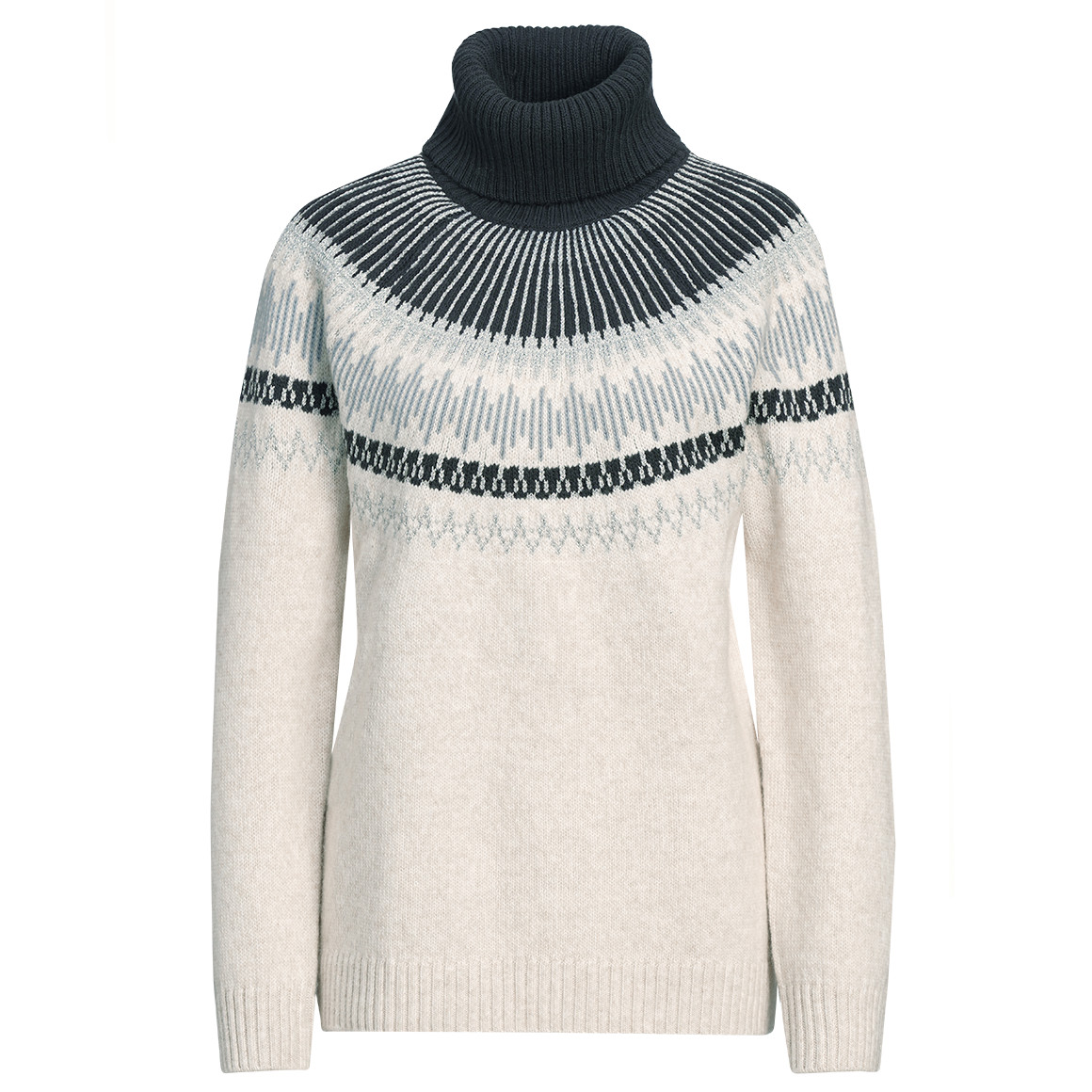 Damen Rollkragenpullover mit Norwegermuster