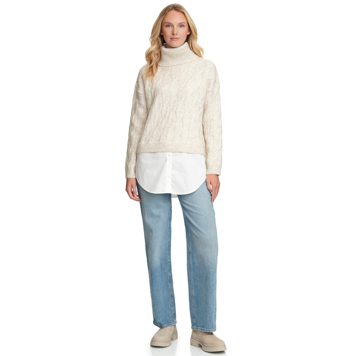 Damen Strickpullover im Lagen-Look