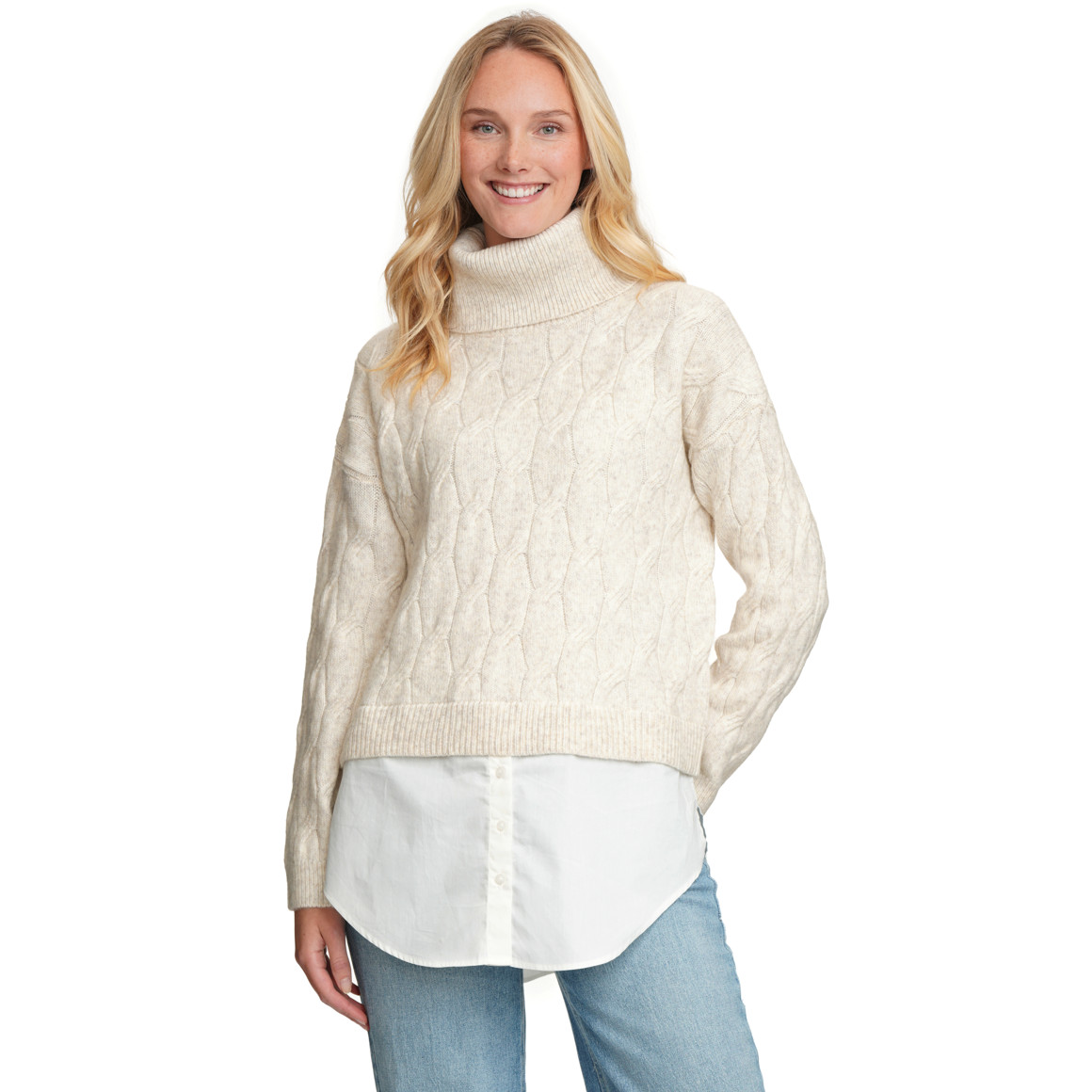 Damen Strickpullover im Lagen-Look