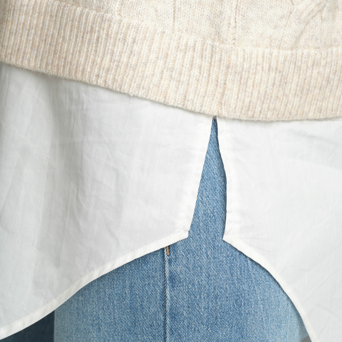 Damen Strickpullover im Lagen-Look