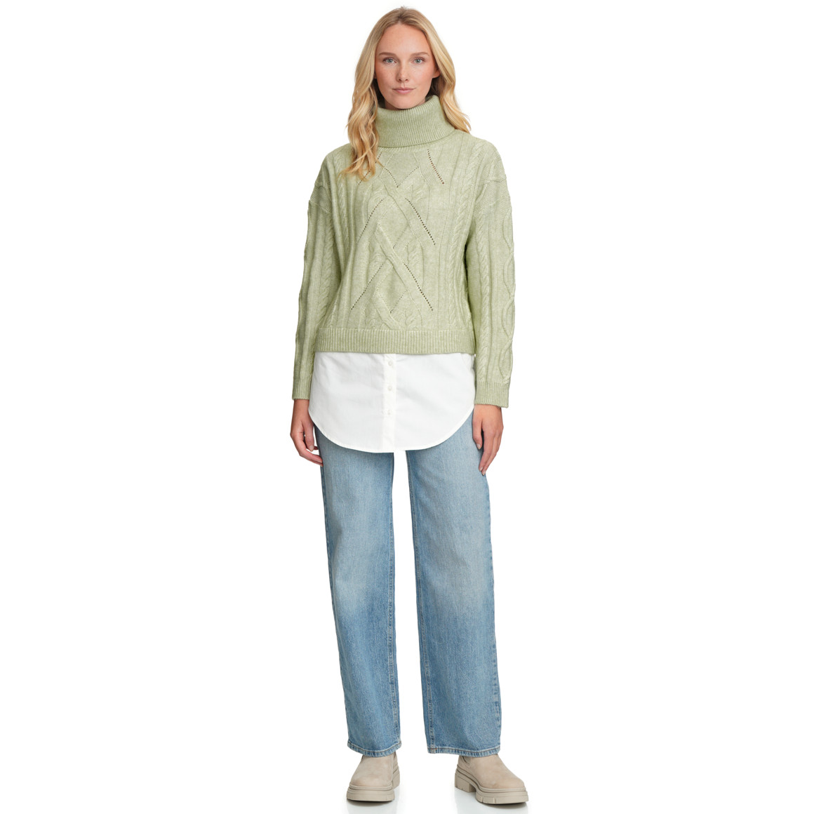 Damen Strickpullover im Lagen-Look